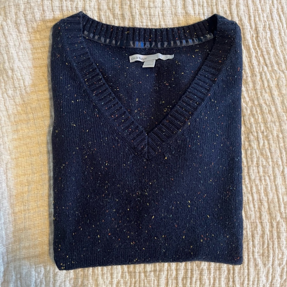 Navy Blue V-neck sweater